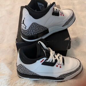 Jordan Kids White Black Grey Retro 3-Style Sneakers